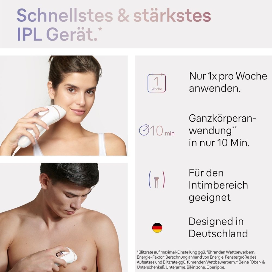 Braun Personal Care Silk-Expert Smart Pro IPL PL7387 Haarentfernung für zu Hause ,Gratis App, Aufbewahrungstasche, Venus Rasierer, 4 Aufsätze