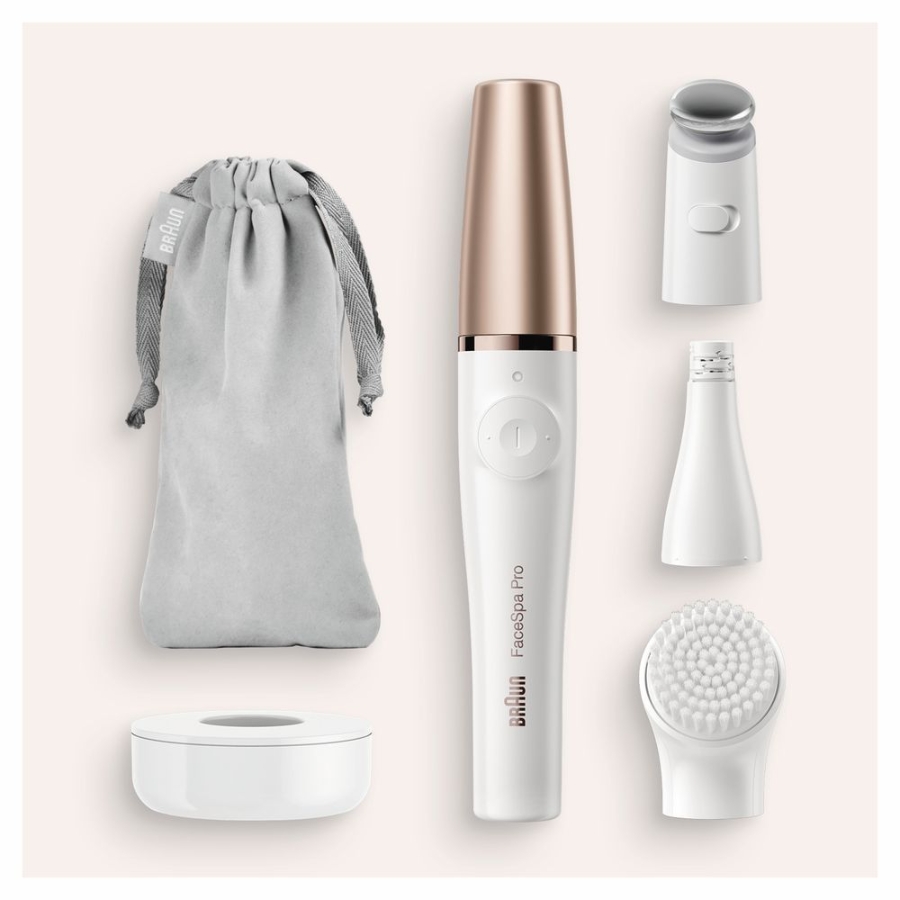 Braun Personal Care FaceSpa Pro 911 Epiliergerät für Gesichtshärchen  Weiß/Bronze mit 3 Extras