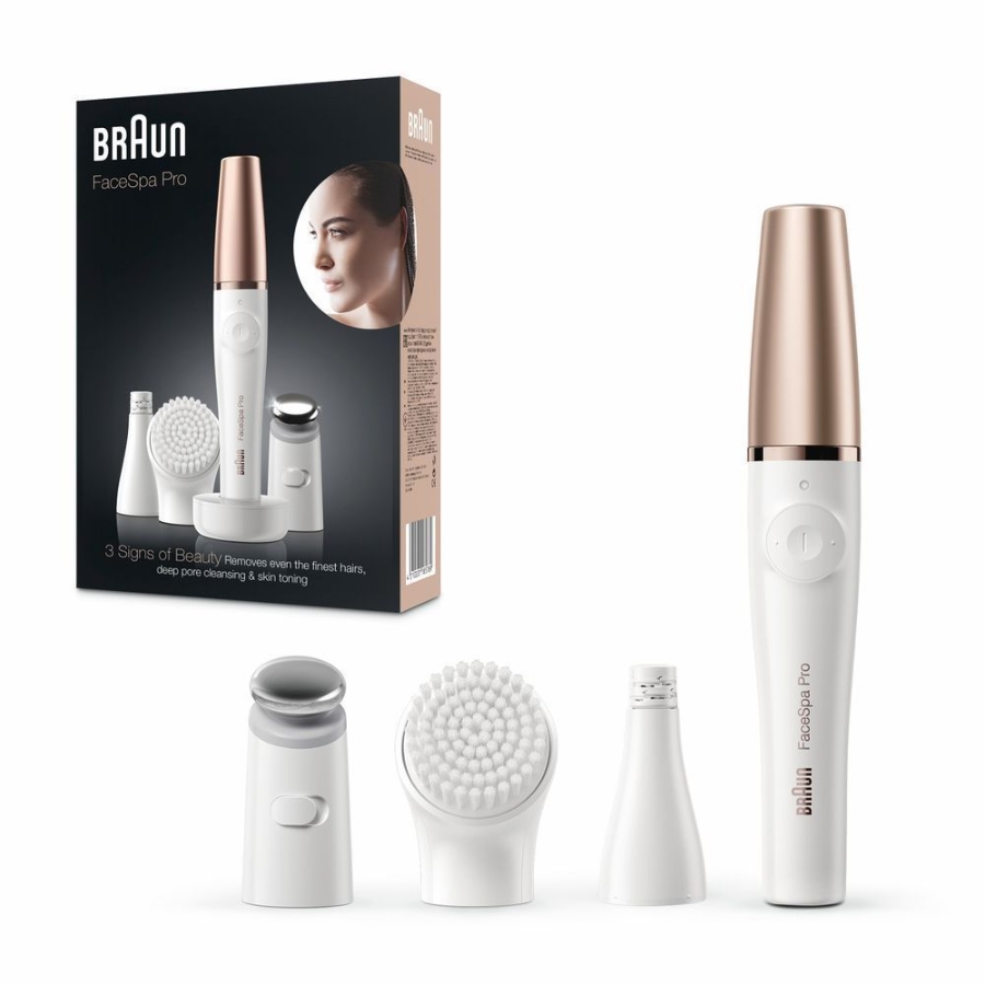 Braun Personal Care FaceSpa Pro 911 Epiliergerät für Gesichtshärchen  Weiß/Bronze mit 3 Extras