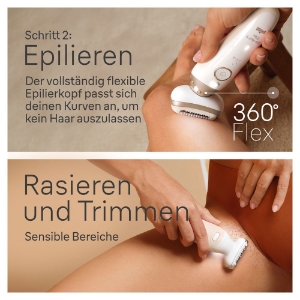 Braun Personal Care Silk-épil 9-681 3D Flex SkinSpa Epilierer für eine einfache Haarentfernung, Weiß/Gold