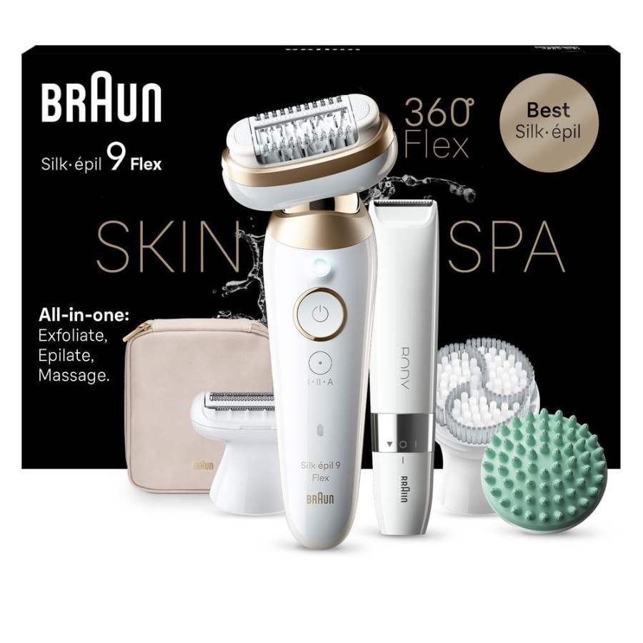 Braun Personal Care Silk-épil 9-481 3D Flex SkinSpa Epilierer für eine einfache Haarentfernung, Weiß/Gold