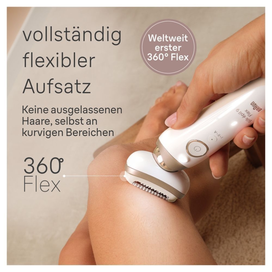 Braun Personal Care Silk-épil 9-041 3D Flex Epilierer für eine einfache Haarentfernung, Weiß/Gold
