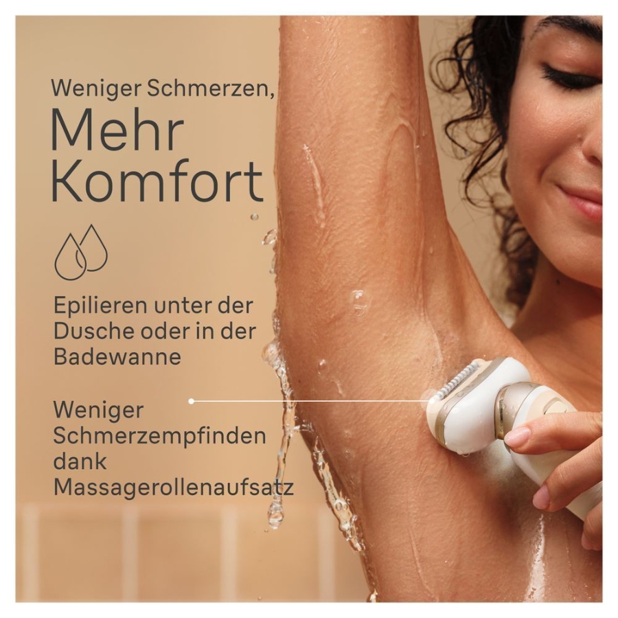 Braun Personal Care Silk-épil 9-041 3D Flex Epilierer für eine einfache Haarentfernung, Weiß/Gold