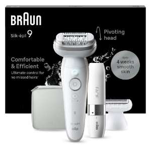 Braun Personal Care Silk-épil 9-341 Epilierer für eine einfache Haarentfernung, seidig-glatte Haut, Weiß/Silber