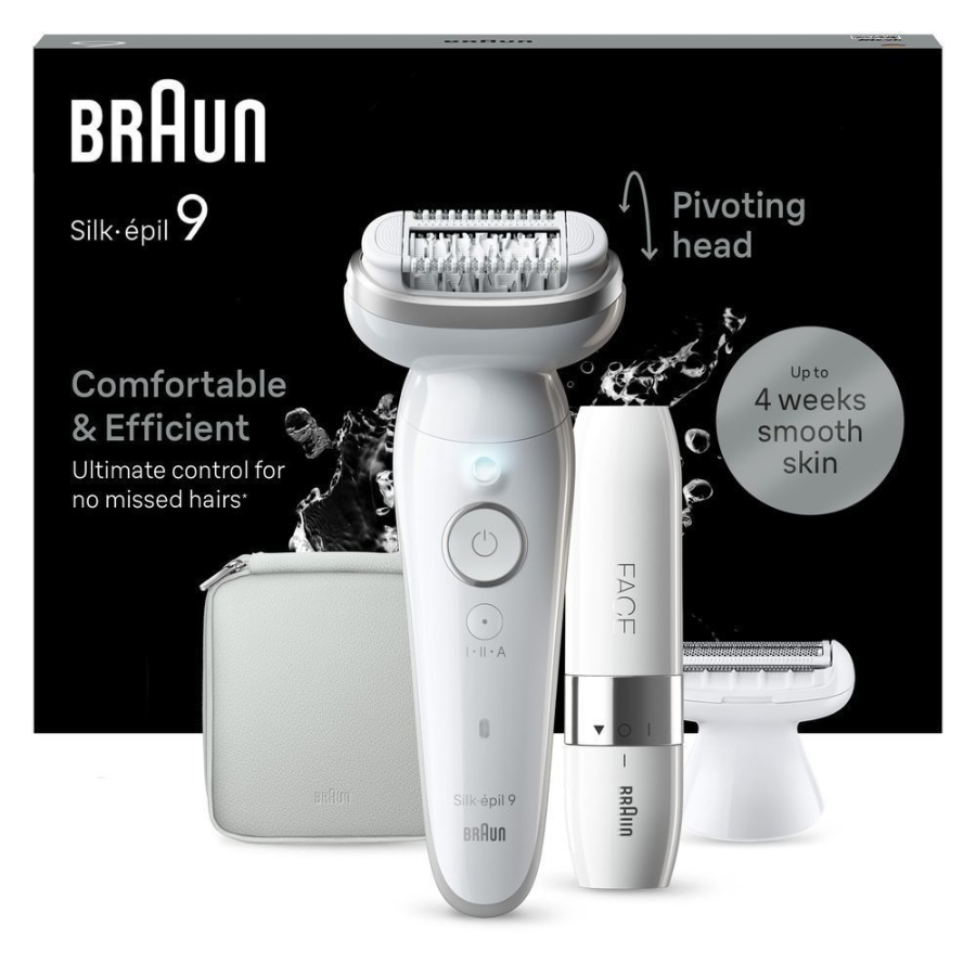 Braun Personal Care Silk-épil 9-341 Epilierer für eine einfache Haarentfernung, seidig-glatte Haut, Weiß/Silber