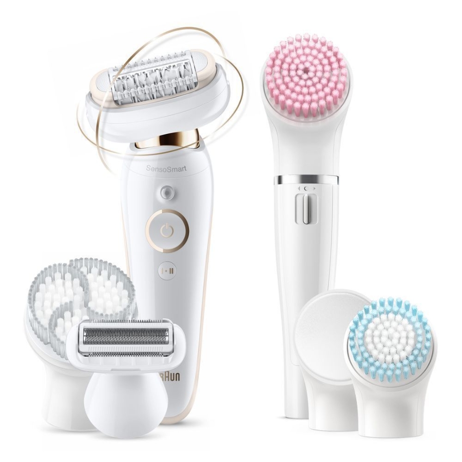 Braun Personal Care Silk-épil 9 Flex 9100 Beauty-Set – Epilierer für Frauen mit flexiblem Kopf für eine einfachere Haarentfernung,