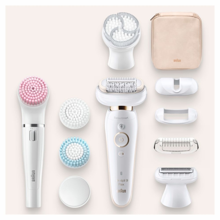 Braun Personal Care Silk-épil 9 Flex 9100 Beauty-Set – Epilierer für Frauen mit flexiblem Kopf für eine einfachere Haarentfernung,
