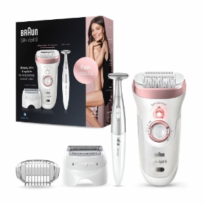 Braun Personal Care Silk-épil 9 9-890 Epilierer für Frauen, für eine langanhaltende Haarentfernung, weiß/roségold