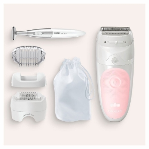 Braun Personal Care Silk-épil 5 5-820 Epilierer für Damen  für sanfte Haarentfernung, weiß/rosa