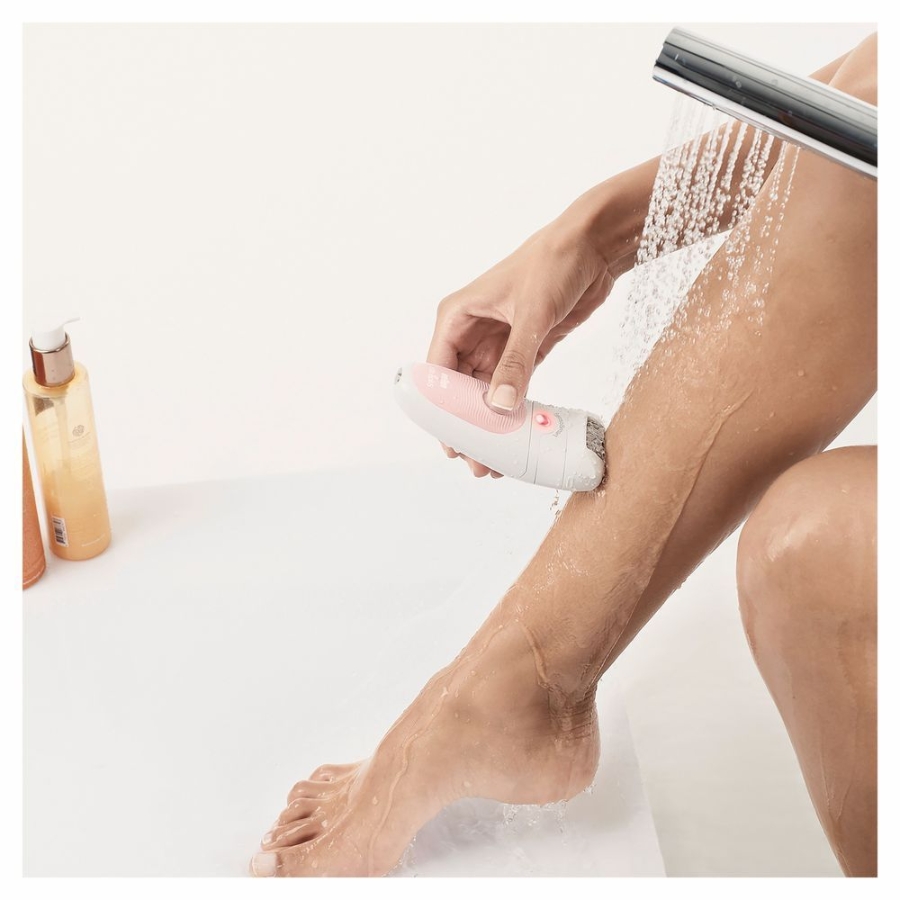 Braun Personal Care Silk-épil 5 5-820 Epilierer für Damen  für sanfte Haarentfernung, weiß/rosa