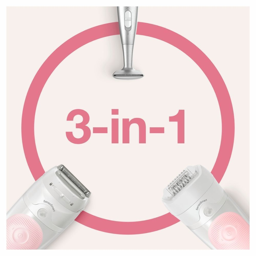 Braun Personal Care Silk-épil 5 5-820 Epilierer für Damen  für sanfte Haarentfernung, weiß/rosa