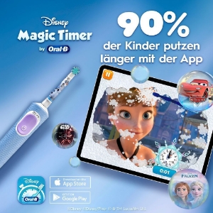 Oral-B Vitality Pro 103 Kids Frozen Elektrische Zahnbürste, Reiseetui, Blau/Lila