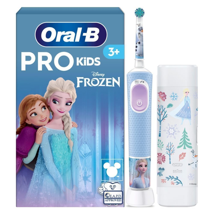 Oral-B Vitality Pro 103 Kids Frozen Elektrische Zahnbürste, Reiseetui, Blau/Lila