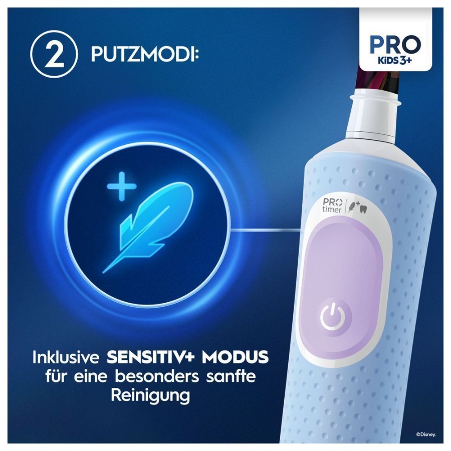 Oral-B Vitality Pro 103 Kids Frozen Elektrische Zahnbürste, Reiseetui, Blau/Lila