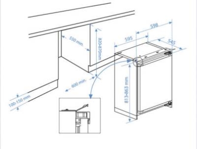 Beko BU1154HCN Unterbau-Einbau Kühlschrank mit Gefrierfach  
