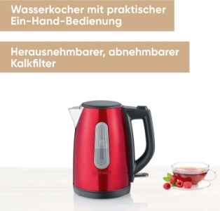 Severin WK 3417 Wasserkocher, 1,0 L, 2200 W, inox-rot 6 
