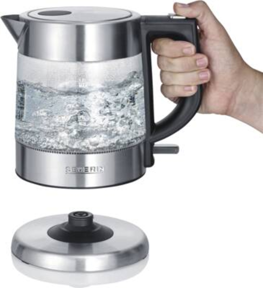 Severin WK3468 Wasserkocher, Glas, 1,0 L, 2200 W, inox 