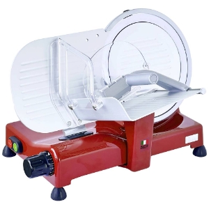 B-Kitchen AS 2200 rot Metall-Aufschnittmaschine, 120 W, Messer Ø 22cm Schärfer, Made in Italy, alu-rot.