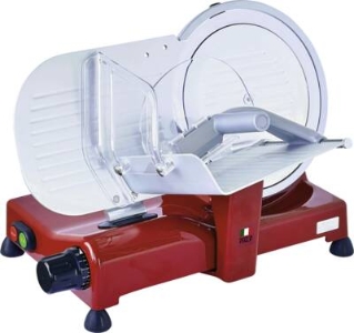 B-Kitchen AS 2200 rot Metall-Aufschnittmaschine, 120 W, Messer Ø 22cm Schärfer, Made in Italy, alu-rot.