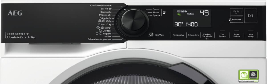 AEG LR9W75490 Waschmaschinen Stand Frontlader 9 kg 1400U/min,AbsoluteCare® WiFi