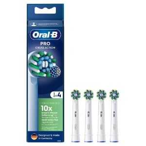 Oral-B Aufsteckbürsten Pro CrossAction 4er, für elektrische Zahnbürste, X-förmige Borsten