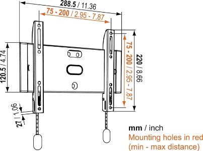 Vogels PHW 100S Fernseher/Monitor-Wandhalter FLAT SMALL VESA-Befestigungslöcher: 75x75mm bis zu 200x200mm