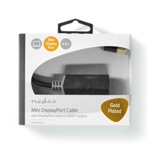 Nedis CCBW37654AT02 Mini Displayport-Kabel Anthrazit  DisplayPort 1.4 | Mini DisplayPort Stecker | HDMI™ Ausgang |