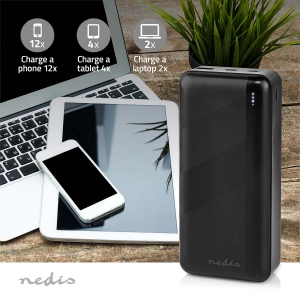 Nedis UPBK65W30000BK Powerbank 32000 mAh Lithium-Polymer 2.4 / 3.0 / 3.25 A |Anzahl der Ausgänge: 2| 
