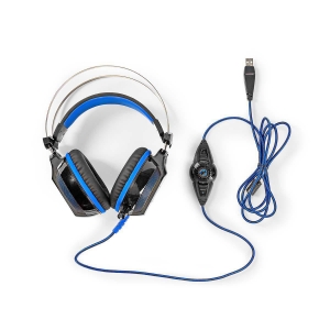Nedis GHST500BK Gaming Headset Über Ohr Surround | USB Type-A | Biegbar & einziehbare Mikrofon