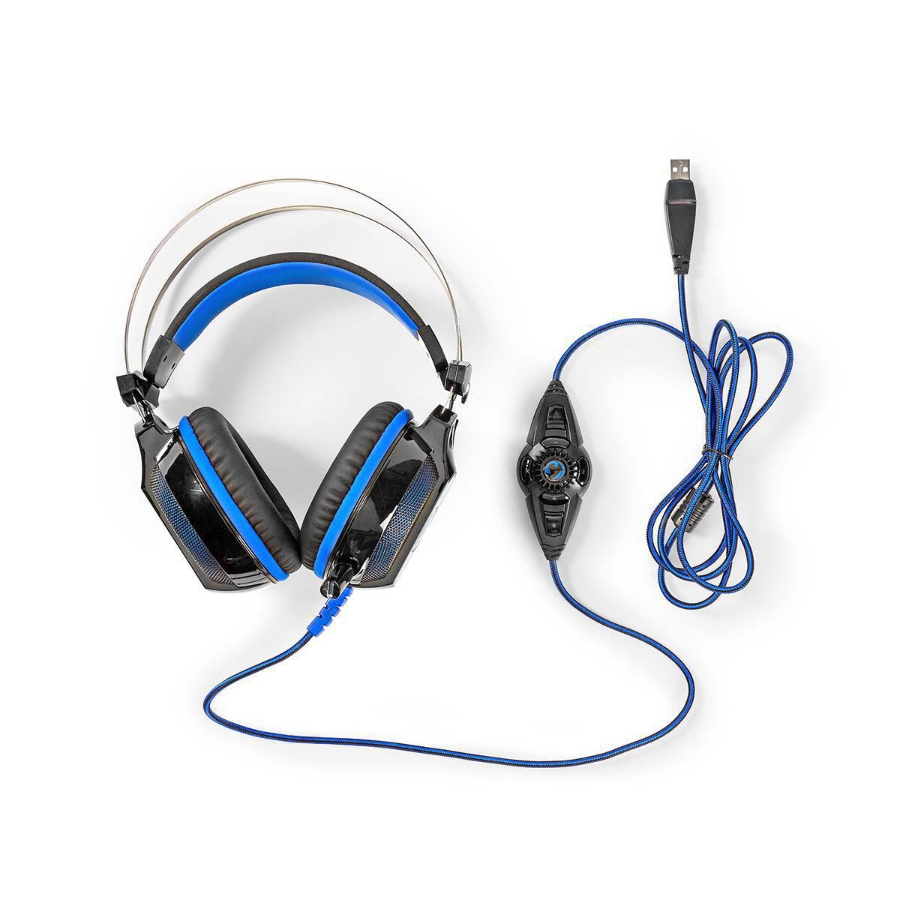 Nedis GHST500BK Gaming Headset Über Ohr Surround | USB Type-A | Biegbar & einziehbare Mikrofon