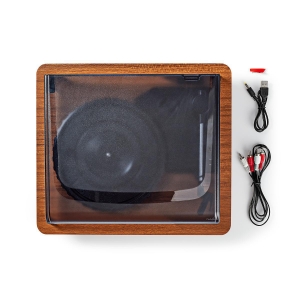 Nedis TURN200BN Plattenspieler 33 / 45 / 78 U/min | Riemenantrieb  1x Stereo RCA |9 W | Eingebauter (Vor) Verstärker| ABS / MDF