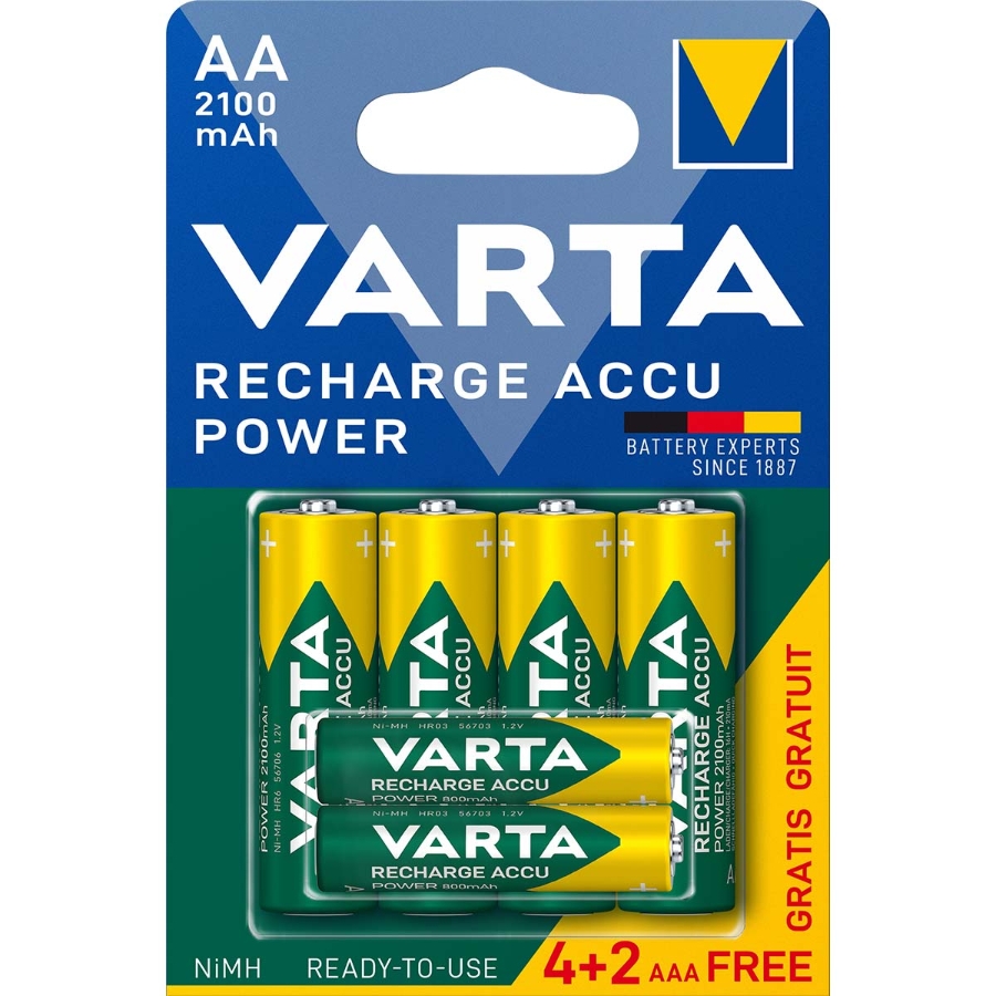Varta VARTA-567R2USO Wiederaufladbarer Ni-MH-Akku AA 1.2 V DC | 2100 mAh | 6-Blister