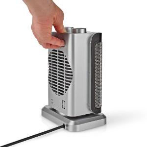 Nedis HTFA17GY Keramik-PTC-Heizlüfter 1000 / 1500 W |2 Wärme Modus Verstellbares Thermostat | automatisch drehbar | Überhitzung