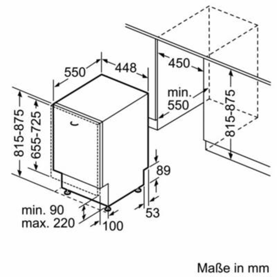 Bosch SPV2HMX42E Geschirrspüler Einbau vollintegriert 45 cm mit Besteckschublade
