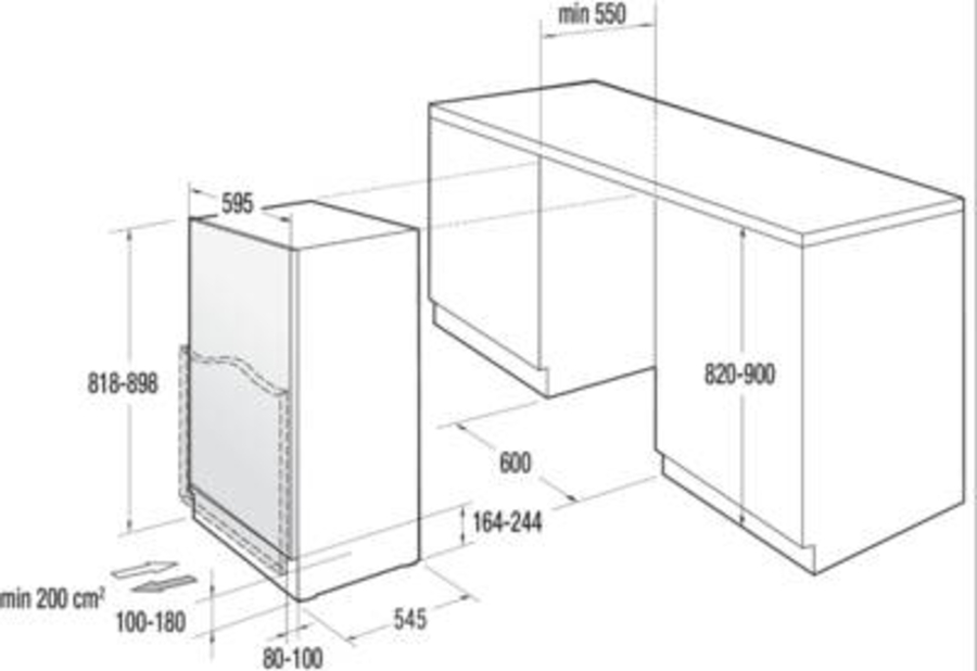 Gorenje RBIU609EA1 Unterbau-Einbau Kühlschrank H:81,8cm, E Festtür Weiss