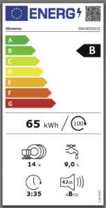Siemens SN43ES02CE Unterbau-Einbau Geschirrspüler 60cm Edelstahl mit Besteckschublade