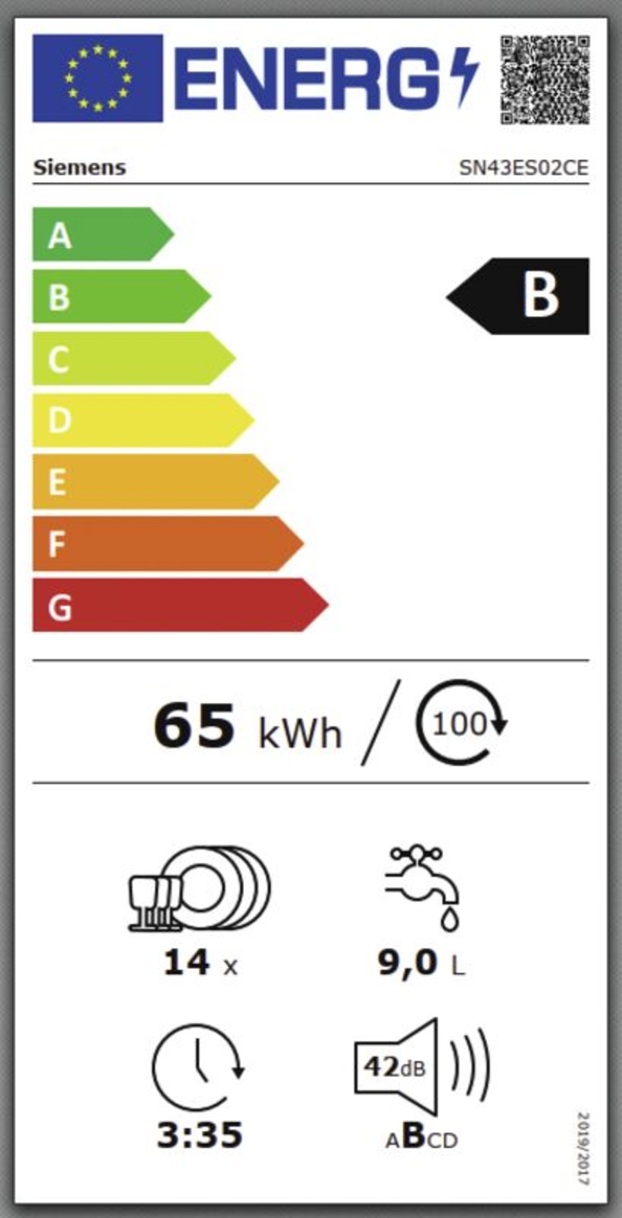 Siemens SN43ES02CE Unterbau-Einbau Geschirrspüler 60cm Edelstahl mit Besteckschublade
