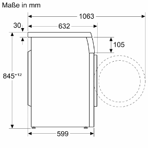 Siemens WU14UT28 iQ500, Waschmaschine, unterbaufähig - Frontlader, 8 kg, 1400 U/min.