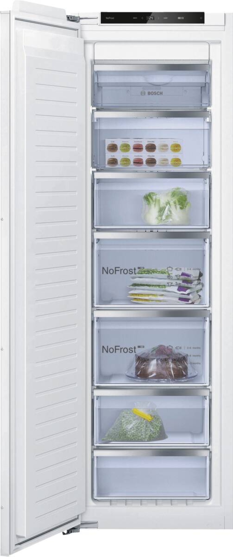 Bosch GIN81ACE0 Serie 6 Einbau-Gefrierschrank, 177.2 x 55.8 cm Flachscharnier mit Softeinzug,NoFrost