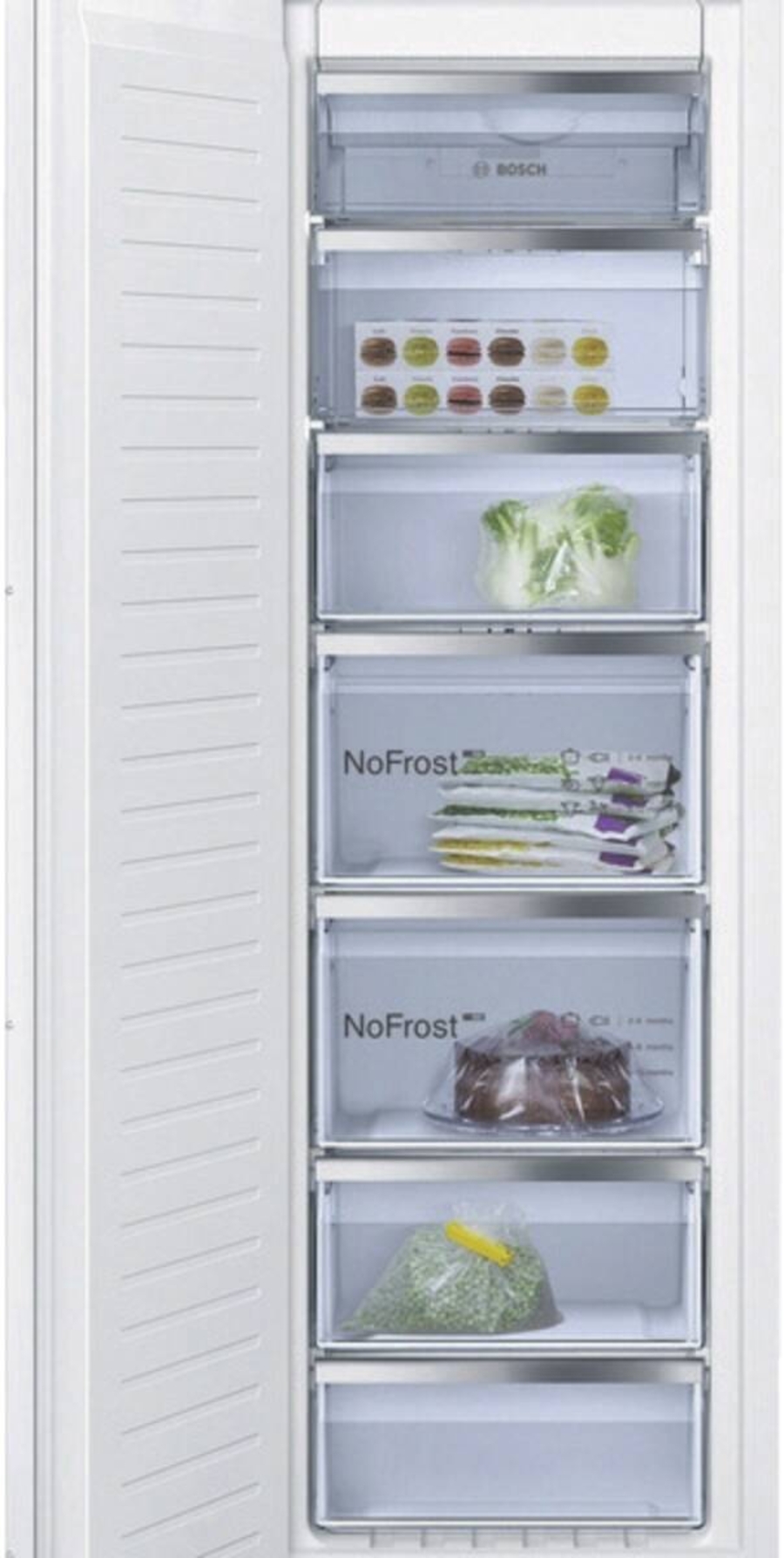 Bosch GIN81ACE0 Serie 6 Einbau-Gefrierschrank, 177.2 x 55.8 cm Flachscharnier mit Softeinzug,NoFrost
