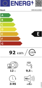 Bosch SMV4HUX00D Geschirrspüler Einbau vollintegriert 60 cm 