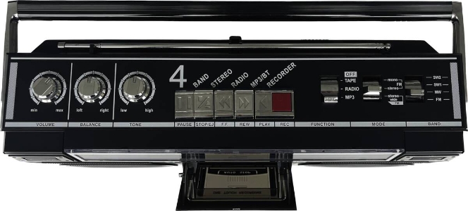 Silva PCR1980 BT  4-Band-Radio, Kassette, AUX-In, USB, Bluetooth,  USB-Recording