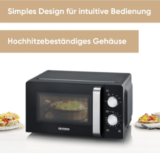 Severin MW7886 Mikrowelle  mit Drehteller, 700 W, 17 L, schwarz 