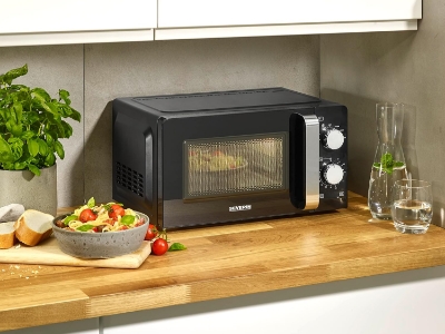 Severin MW7886 Mikrowelle  mit Drehteller, 700 W, 17 L, schwarz 
