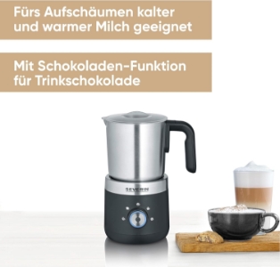 Severin SM 3588 Milchaufschäumer, 300 ml, schwarz inox 