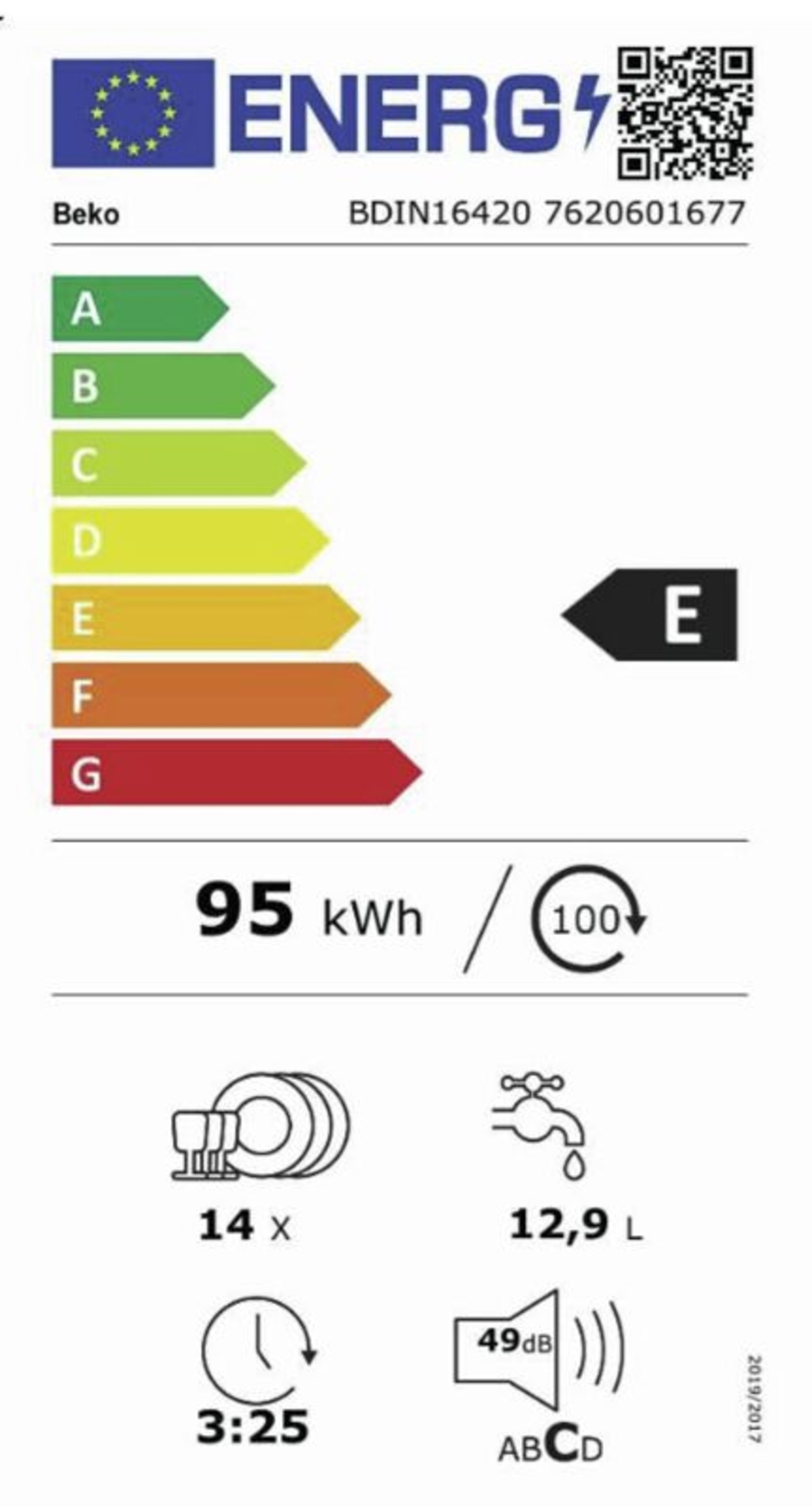 Beko BDIN16420 Geschirrspüler Einbau 60cm vollintegriert 