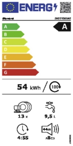 Siemens SN55YS00AE iQ500 Geschirrspüler Einbau teilintegriert Home Connect,Zeolith-Trocknung