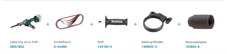 Makita DBS180Z  Akku-Bandfeile LXT • 18 V • 9 mm 18 V • 600 - 1.700 U/min • 9 mm