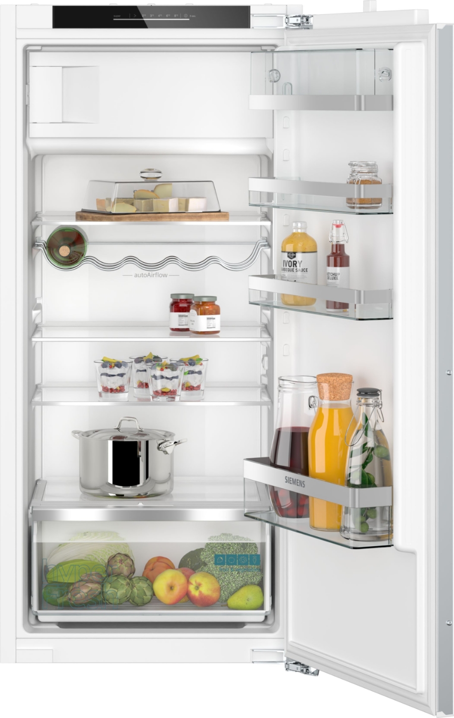 Siemens KI42LADD1 Einbau-Kühlschrank mit Gefrierfach, 122.5 x 56 cm Flachscharnier mit Softeinzug