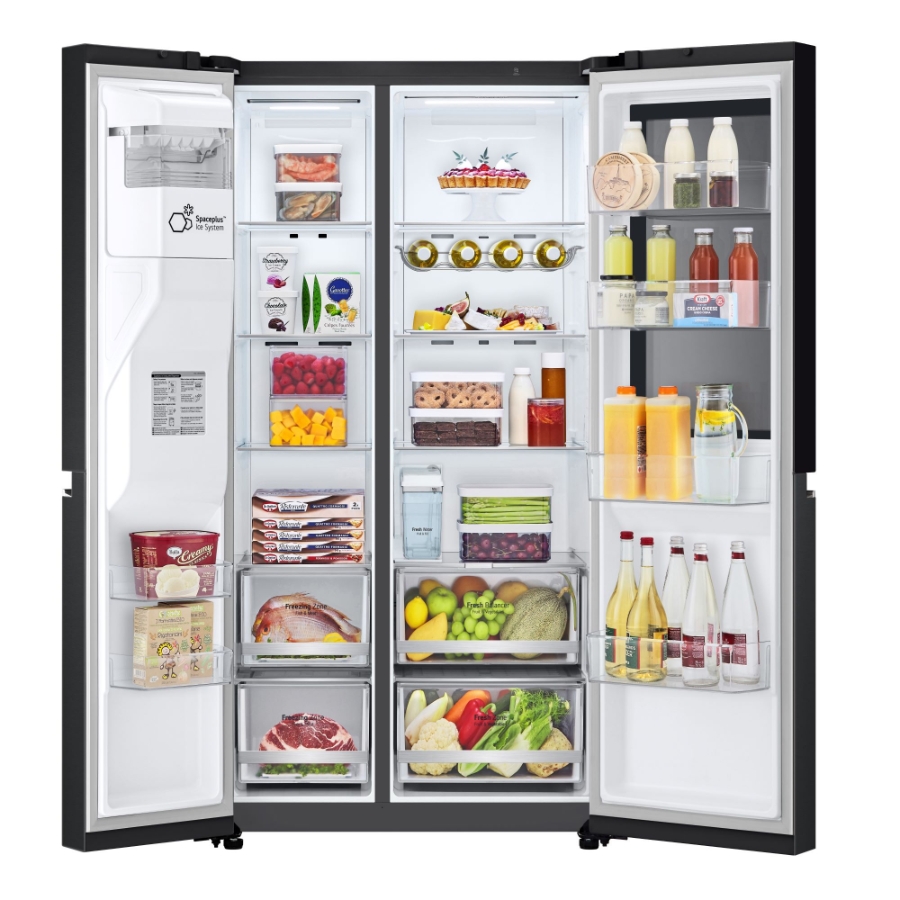 LG GSGV81EPLL Side-by-Side mit InstaView 635 Liter  NoFrost Eis-, Crushed Ice- und Wasserspender 